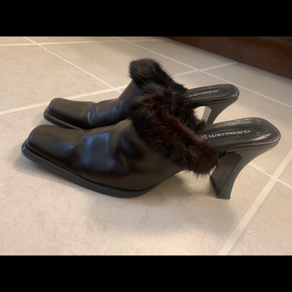 Claudia Ciuti Italian slip on Leather Heel size 9